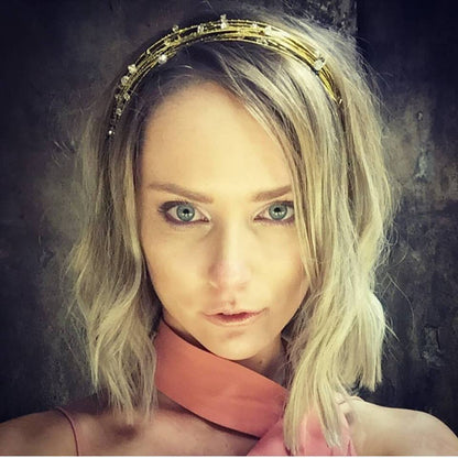 Swarovski Element Crystals and glass bead headpiece