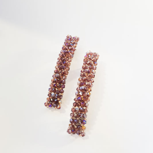 Sequin barrette hair clips in purple