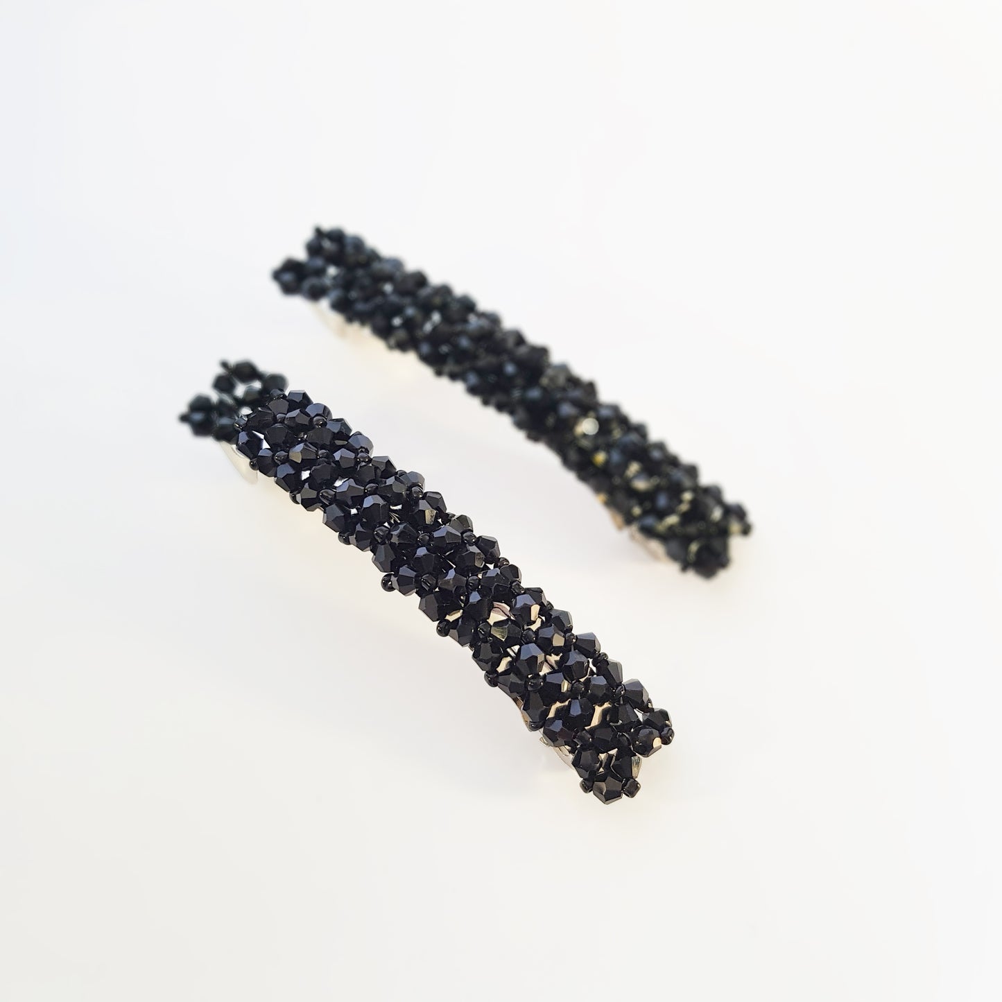 Sequin barrette hair clips in black