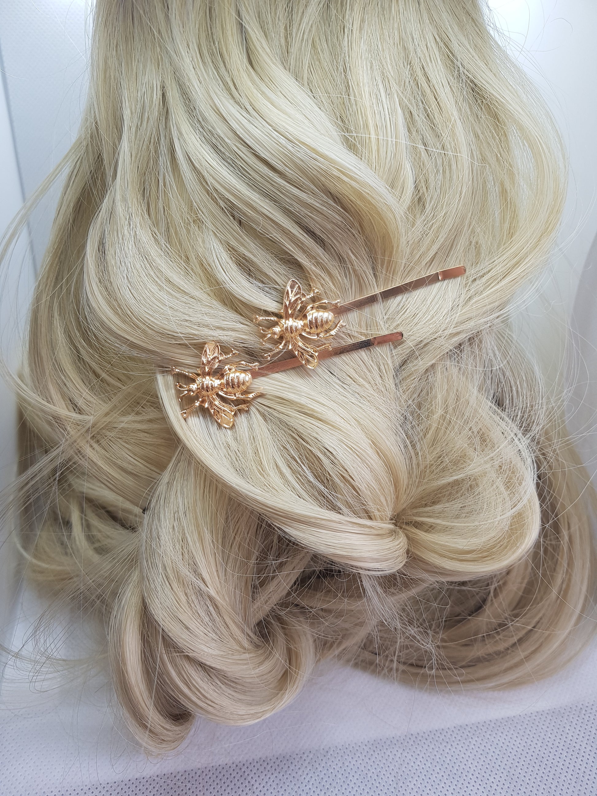 Gold bee hair accessories
